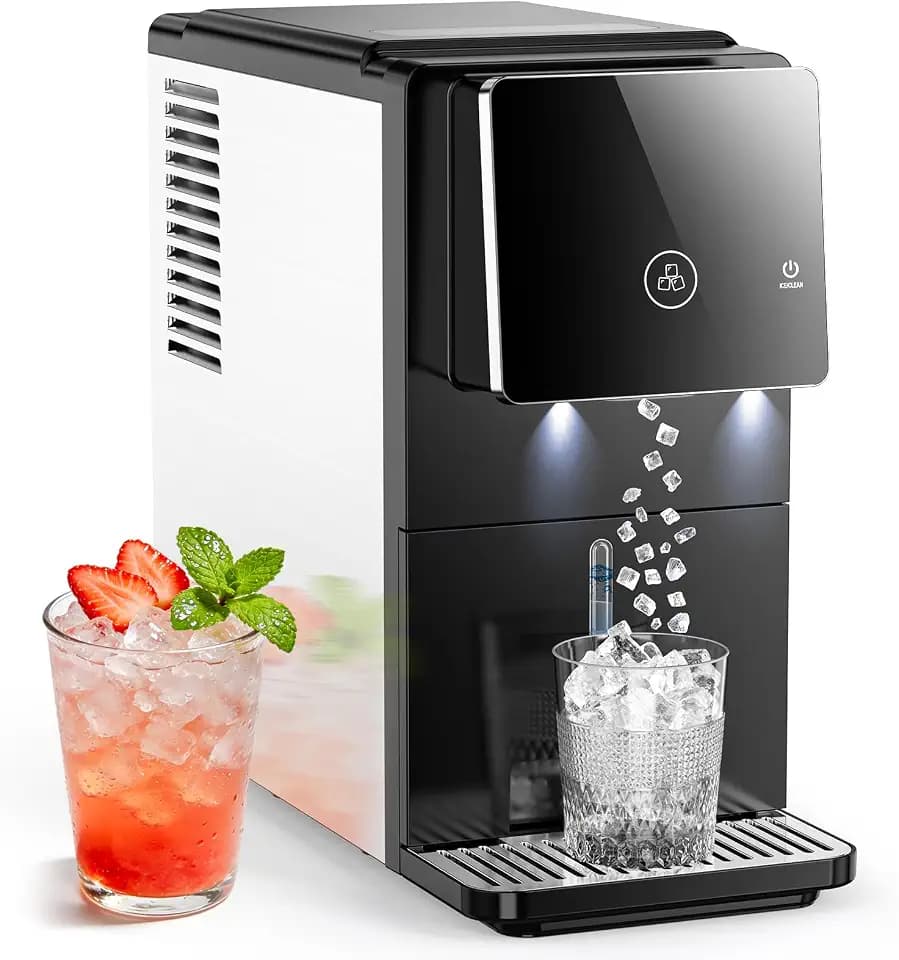 COWSAR Nugget Countertop Ice Maker, Automatic Ice Dispenser, 33 lbs/Day Chewable Pellet Ice Machine with Self-Cleaning & Measured Dispensing, Portable Ice Maker for Home, Kitchen, Office