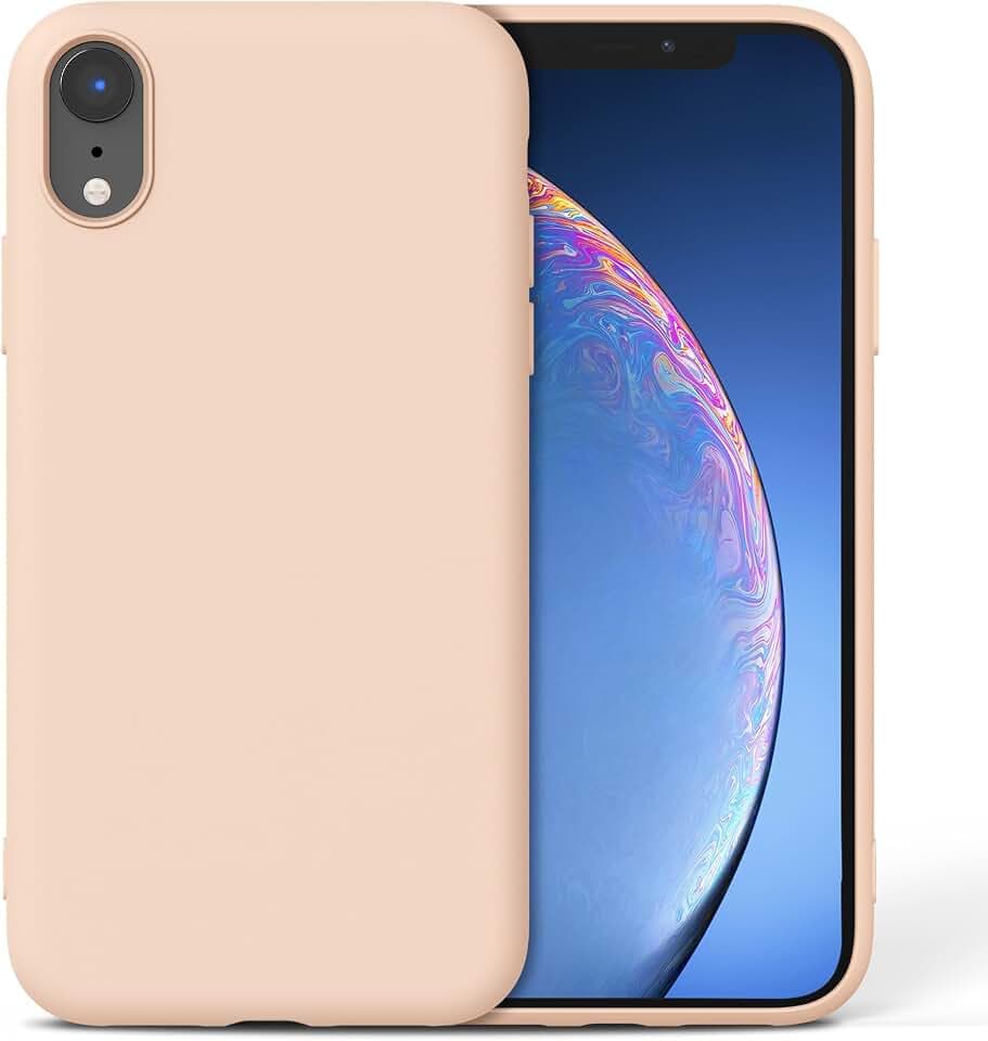 Silikon Hülle für iPhone Xr, Kameraschutz Stoßfest Kratzfest Dünn Handyhülle - Altrosa