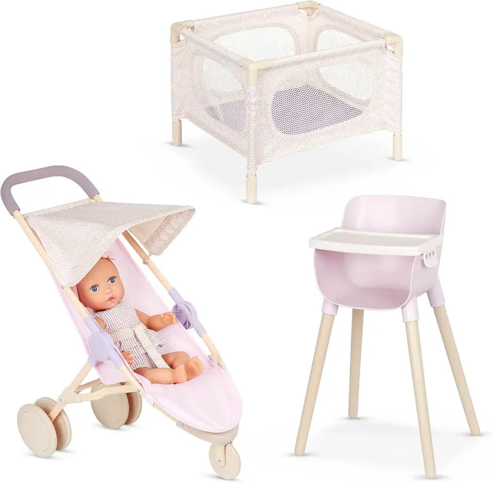 LullaBaby Baby Doll Nursery Playset with 14-Inch Doll, Stroller
