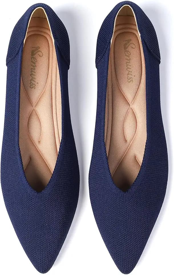 Semwiss Women's Ballet Flats Comfortable Work Dressy Pointed Toe Shoes