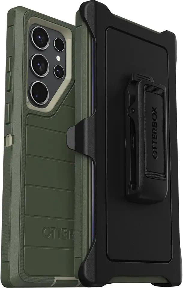 OtterBox Galaxy S23 Ultra (Only) - Defender Series Case - Lichen the Trek, Rugged & Durable, with Port Protection, Includes Holster Clip Kickstand, Microbial Defense Protection - Non-Retail Packaging