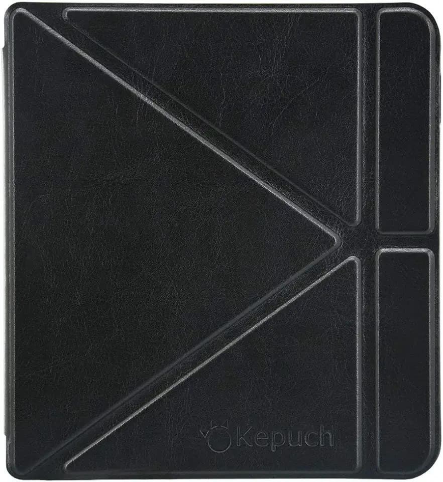 Kepuch Custer Hülle für Kobo Libra H2O/ Tolino Vision 5,Smart PU-Leder Hüllen Schutzhülle Tasche Case Cover - Schwarz