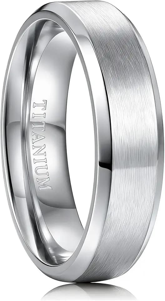 Jstyle Titanium Wedding Rings for Men Gold/Silver/Black Tone Size 7-13