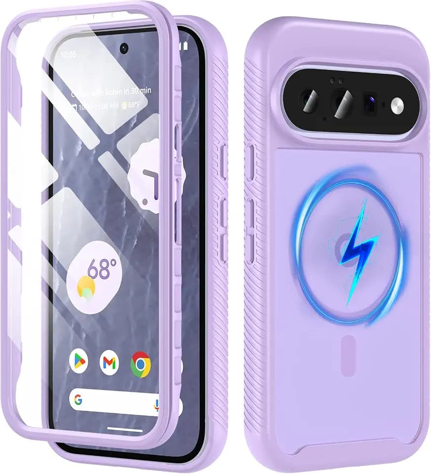 for Google Pixel 11/ Pixel 11 Pro Case, Built-in Screen Protector,Purple