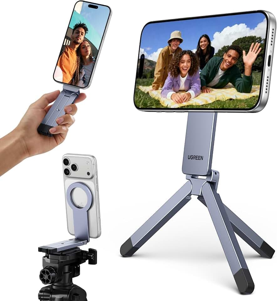 UGREEN Magnetisches Handy Stativ, Aluminium Multifunktionaler Selfie Stick