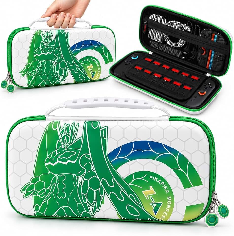Carrying case for Switch 2 (2025), all-in-one protective shell design, slim portable hard-shell travel bag, 12 game card slots & mesh pocket, fits console & accessories