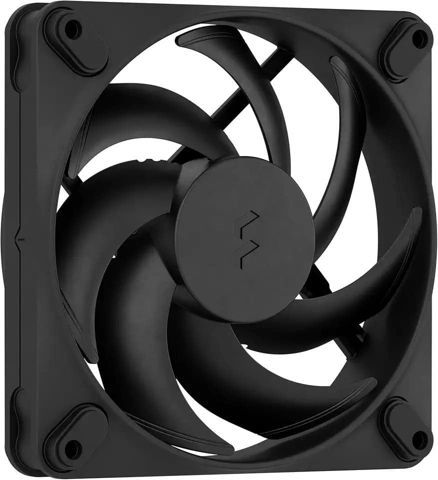Fractal Design Momentum 12 - Silent PC Case Fan - 120 mm - Liquid Crystal Polymer LCP Blades - FDB Fluid Dynamic Bearing - PWM Control - Cooling Performance - Powerful Airflow - Black
