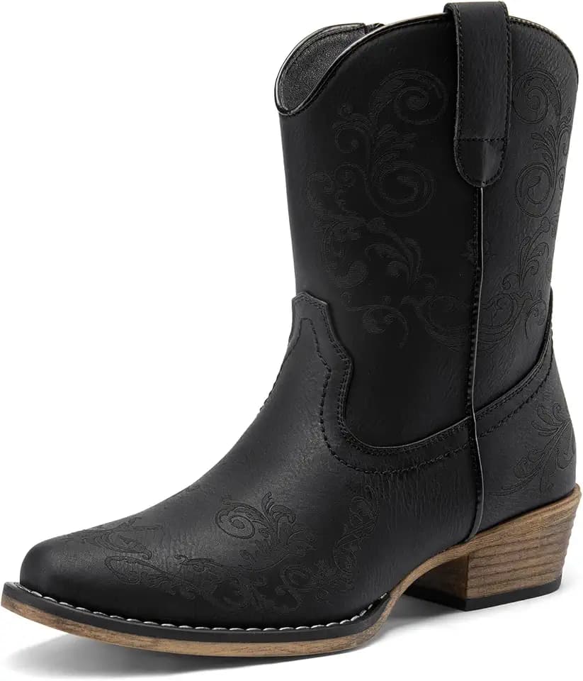 DREAM PAIRS Women's Cowboy Cowgirl Western Ankle Boots