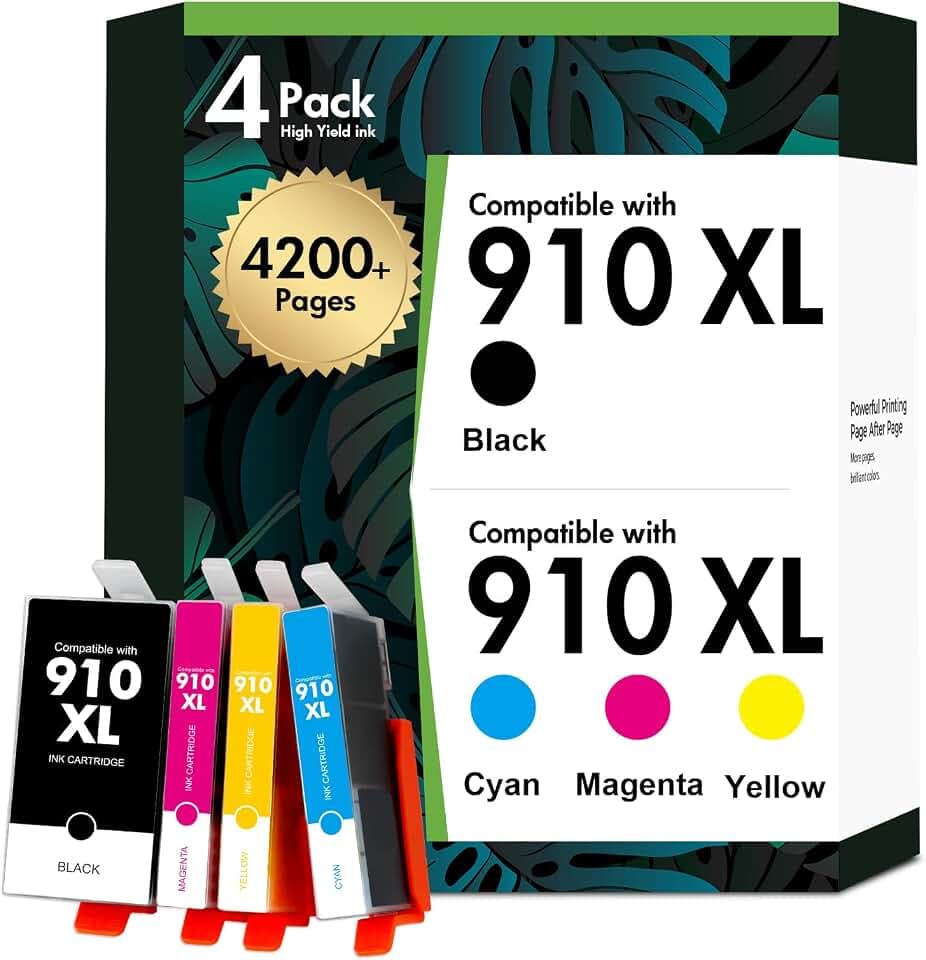 910 910XL 8020 Ink Cartridges Black and Color Combo Pack for HP Printers