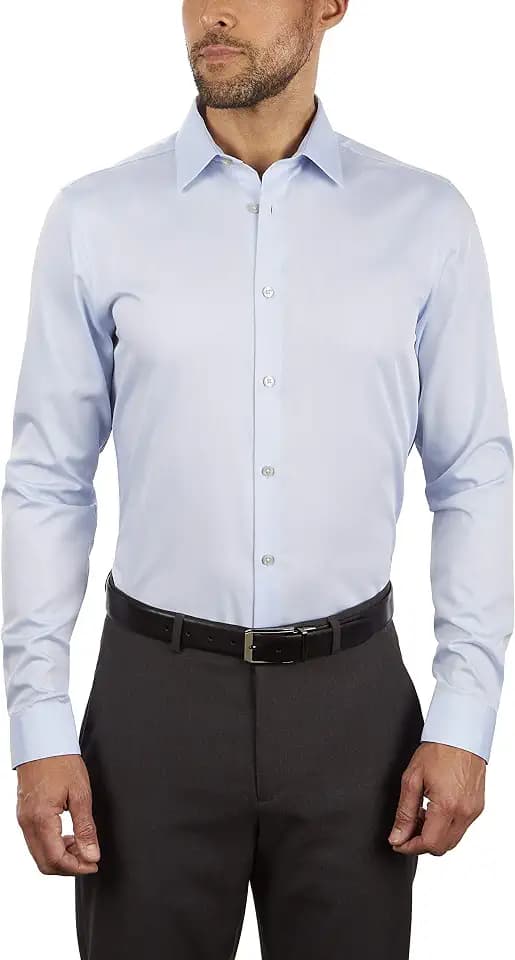 Calvin Klein Men's Slim Fit Non-Iron Herringbone Dress Shirt