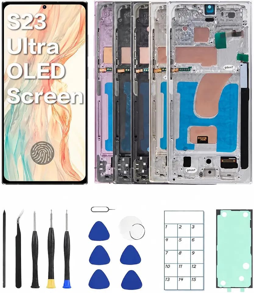EU Version OLED Screen replacement for Galaxy S23 Ultra 5G With Frame