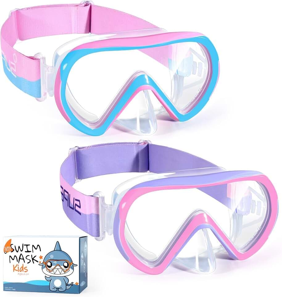 Supertrip Kids Swim Goggles with Nose Cover for Ages 6-14