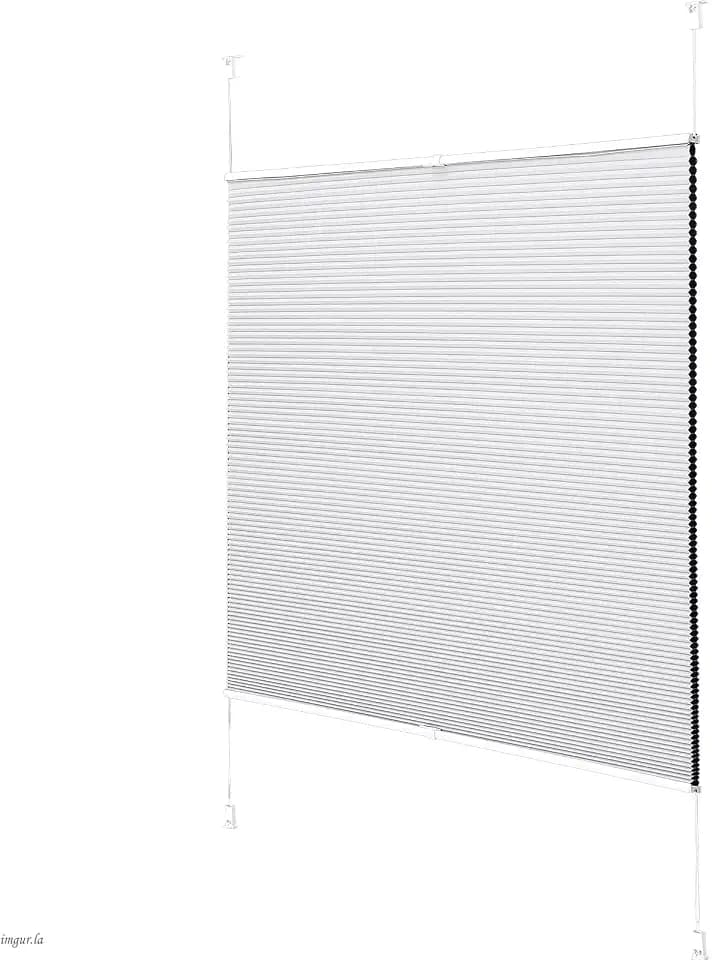 Joydeco Wabenplissee ohne Bohren Verdunklung Thermo Klemmfix Zweifarbig Grau B75 x H130 cm, Plisseerollo Sichtschutz Sonnenschutz & Schallschutz für Fenster & Tür