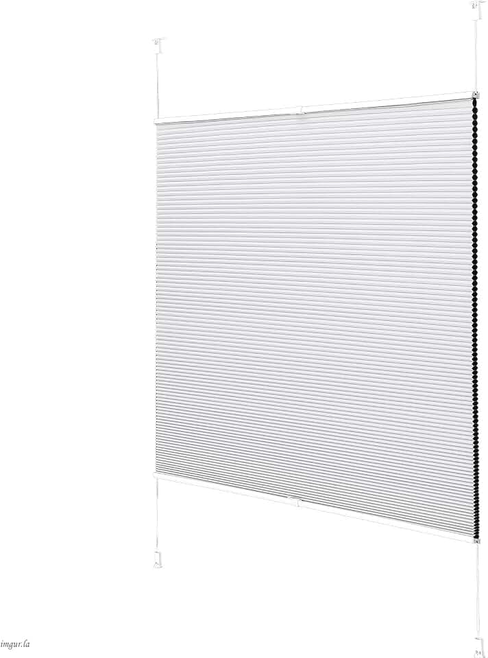 Joydeco Wabenplissee ohne Bohren Verdunklung Thermo Klemmfix Zweifarbig Grau B65 x H130 cm, Plisseerollo Sichtschutz Sonnenschutz & Schallschutz für Fenster & Tür