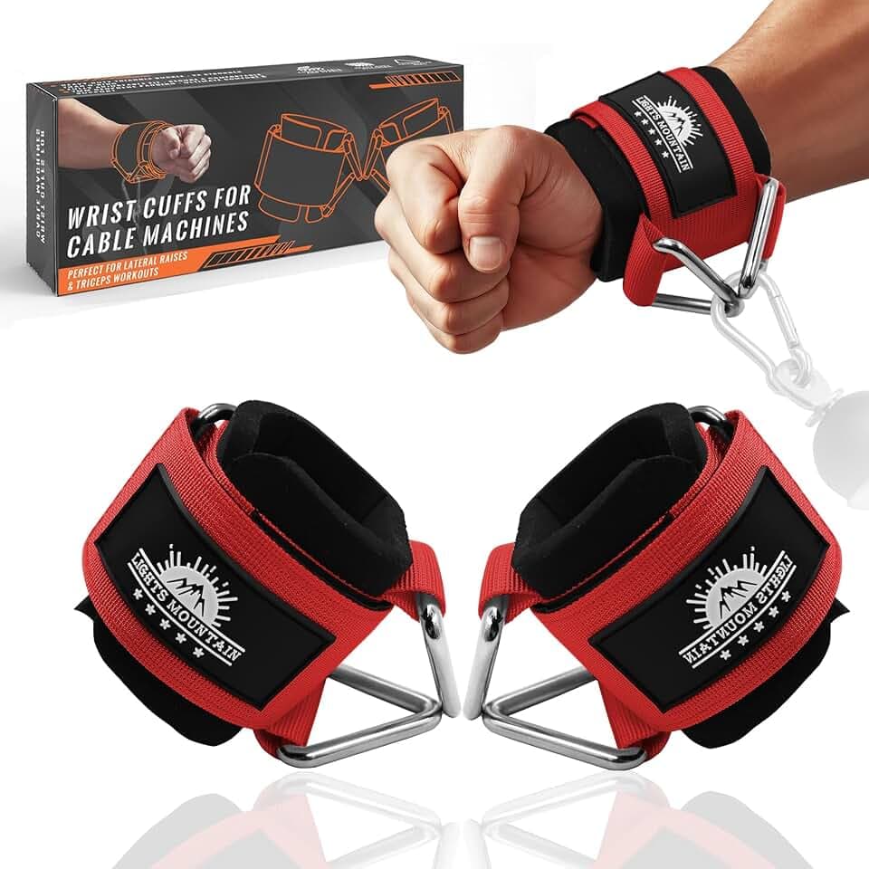 Wrist Cuffs for Cable Machines – Padded & Adjustable Straps for Lateral Raises, Tricep Pushdowns & Strength Training