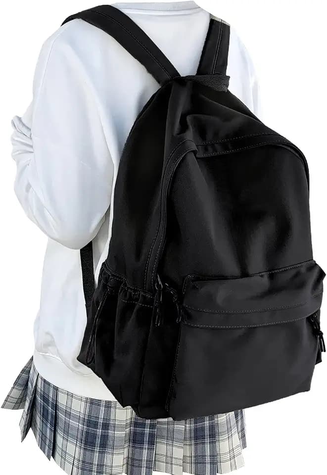 Black Backpack For College Women,Middle High School Bag For Girls Bookbag