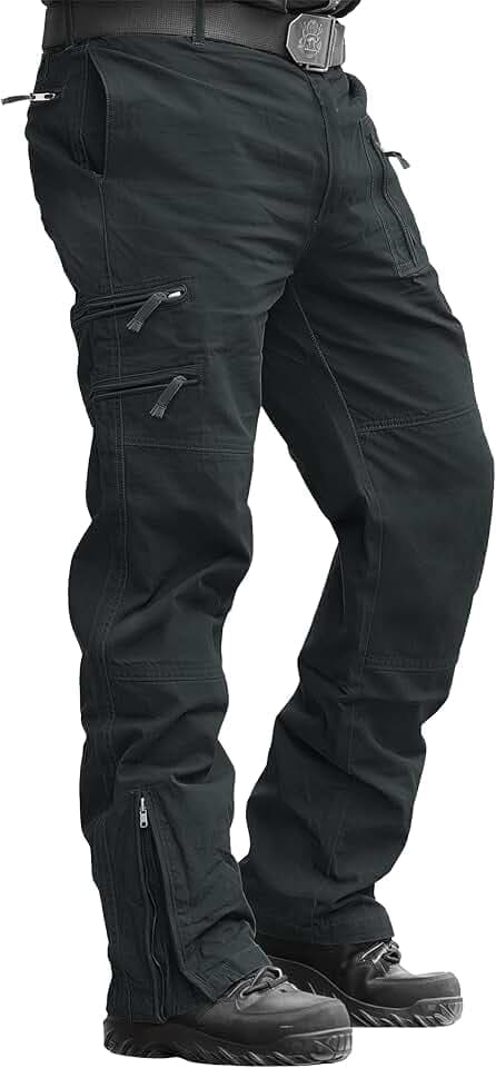 MAGCOMSEN Cargohose Herren Baumwolle Outdoor Hosen für Herren Multi Taschen