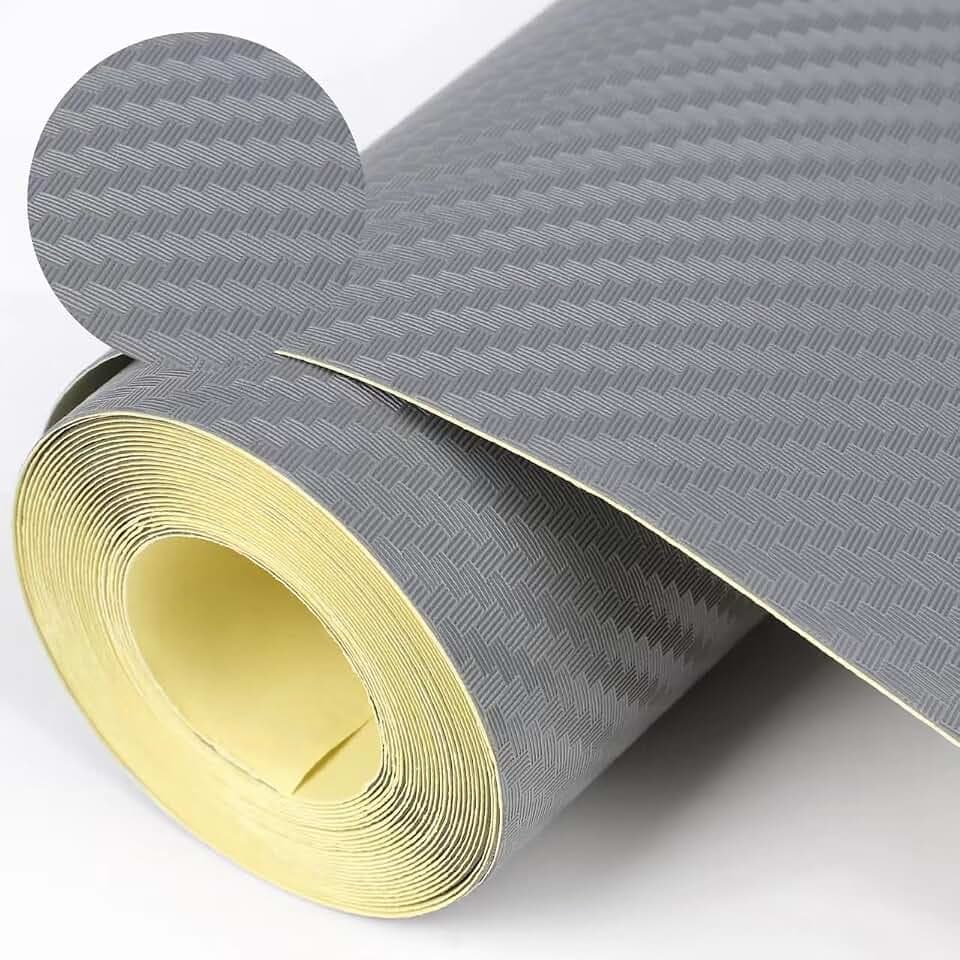 Self-Adhesive Shelf Liner Kitchen Liner, Waterproof Backed Paper Easy Peel and Stick Contact Liner Without Residue for Decor Your Desk Surface, Kitchen Countertops (Silver, 11.8 x 118.1 inches)