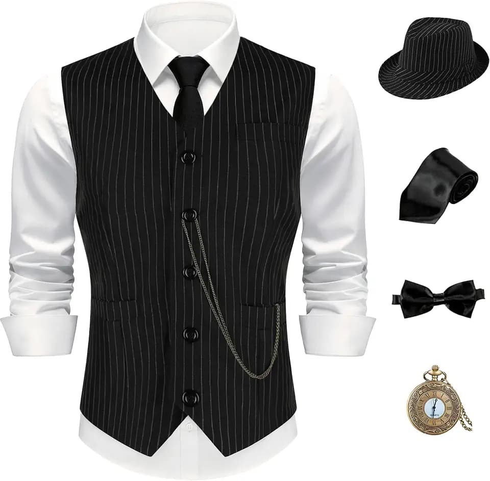 1920s Mens Costume - Roaring 20s Outfit Set for Gatsby Gangster