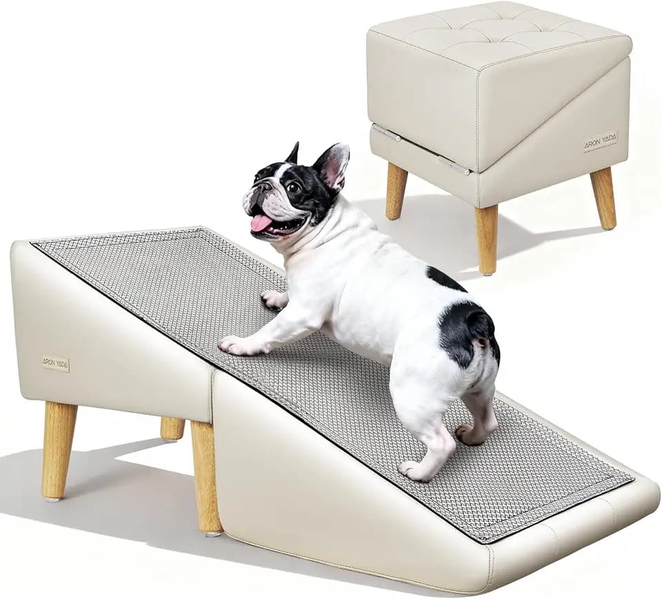 Dog Ramp for Couch, 16"H 2-in-1 Non-Slip Dog Stairs for Small Dogs