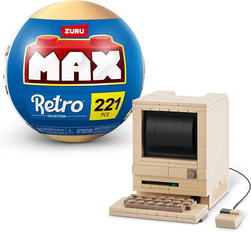 MAX Premium Retro Klemmbausteine von ZURU (Klassischer Computer) – Minis zum Sammeln, Unboxing-Spielzeug für Kinder, Kreative Spielsets