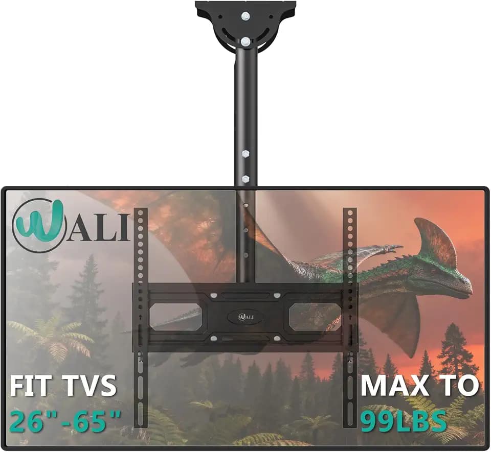 WALI Ceiling TV Mount for Most 26-65 inch LCD LED OLED 4K TVs, up to 99 lbs