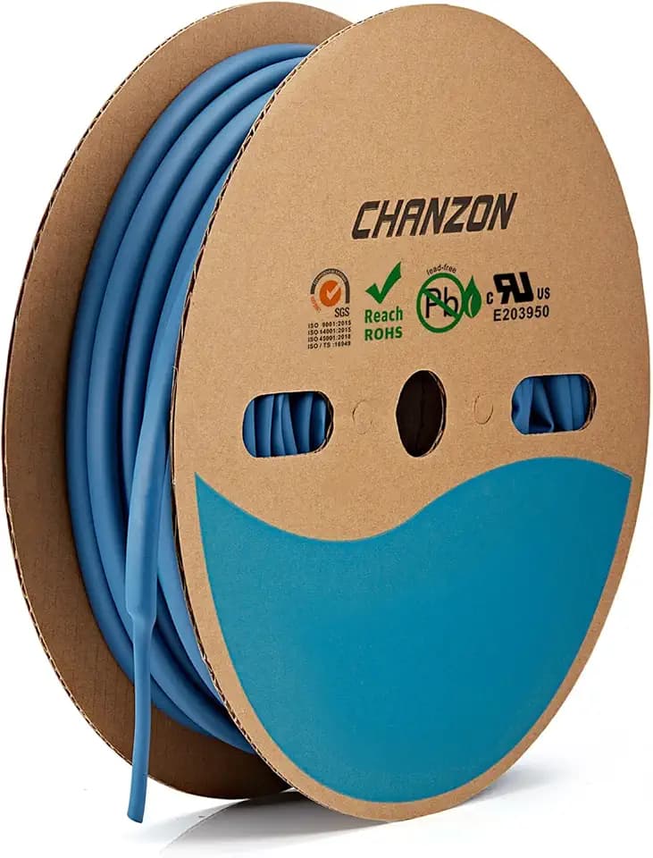 Chanzon 3:1 Ratio - 80ft Roll - Heat Shrink Tubing 1/4" (6.4mm) Blue