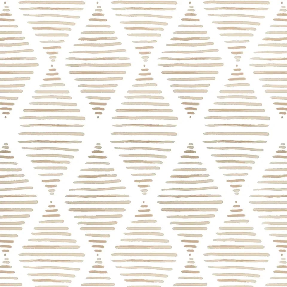 WENMER Geometric Peel and Stick Wallpaper 17.3" x 1181" Striped Wallpaper Beige and White Contact Paper Geometric Self Adhesive Removable Stripe Wall Paper for Restroom Bedroom