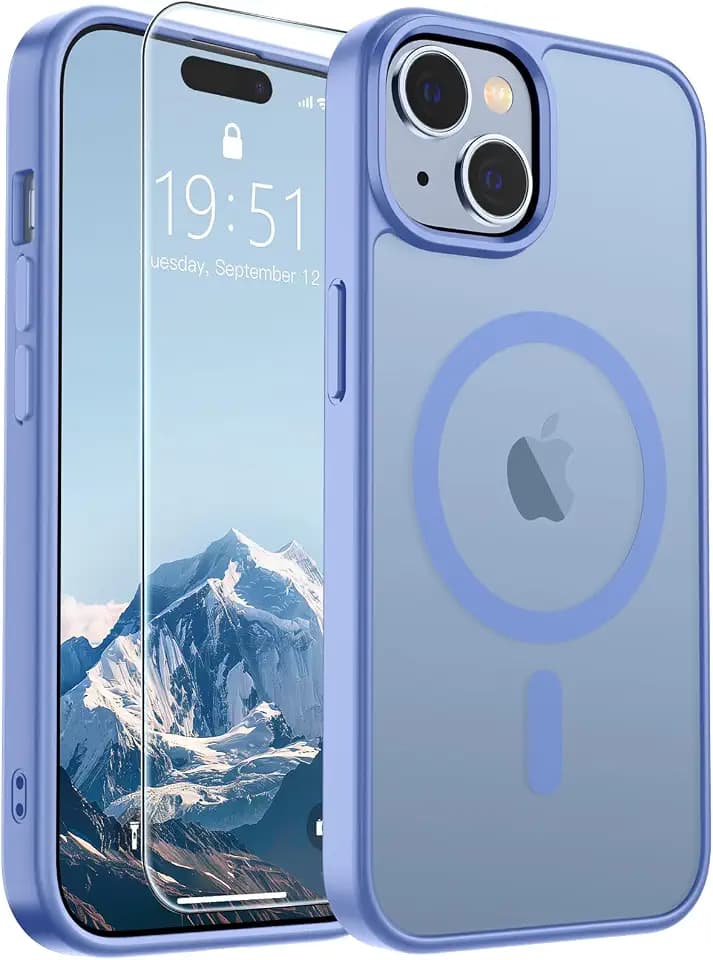 SUPFINE Magnetic for iPhone 15 Case Blue Purple