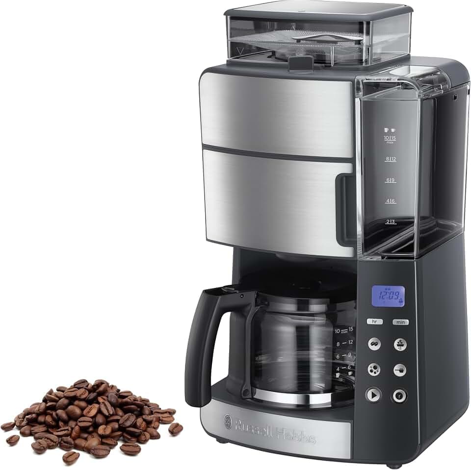 Russell Hobbs Filterkaffeemaschine Grind&Brew, Glaskanne, 10 Tassen