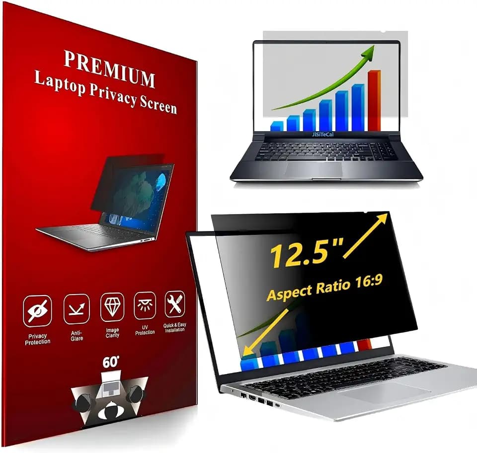 12.5 Inch 16:9 Computer Privacy Screen Filter for Monitor - Privacy Shield and Anti-Glare Protector