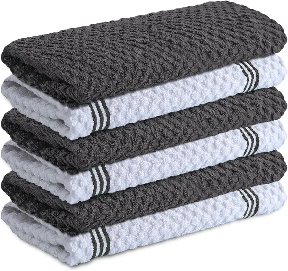 Infinitee Xclusives Kitchen Towels - 6 Pack - Cotton Dish Towel |15" x 25"|