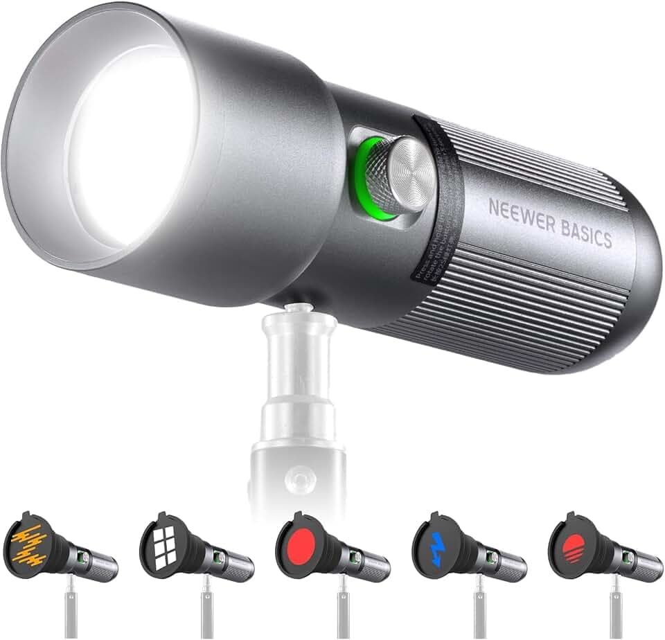 NEEWER Basics FL10 RGB Fotografie Videolicht, 4 Farben/20 GOBO Filter