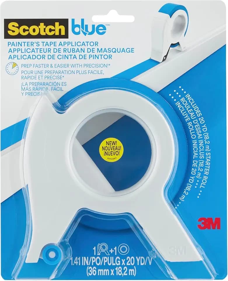 ScotchBlue Abdeckbandapplikator mit 1 Rolle (36 mm x 18,2 m) Multi-Oberflächen Malerband - Schnelles und einfaches Abdecken von Verkleidungen, Fußleisten, Fenstern und Türrahmen