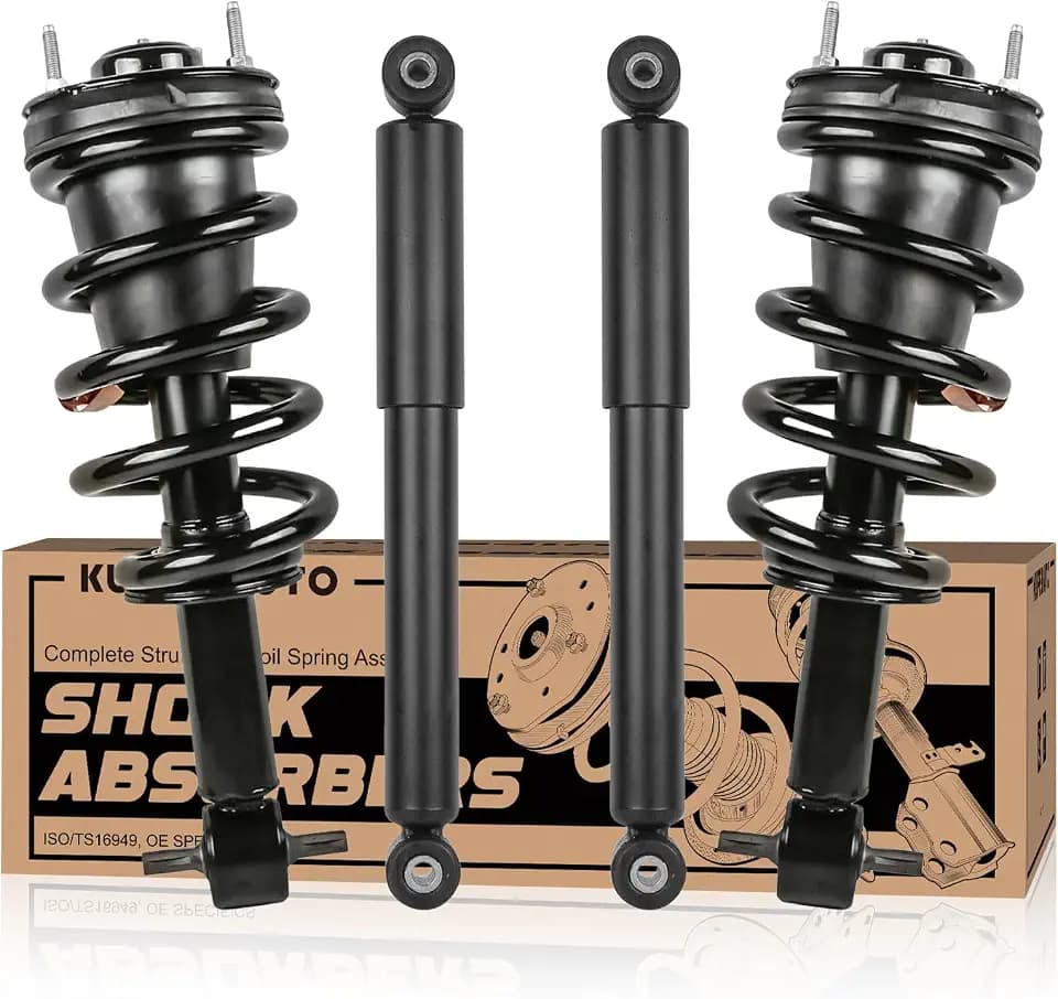 KUIPERAUTO 911533 139104 4PCS Front and Rear Complete Struts Coil Springs and Shock Absorbers Assembly Compatible for Chevrolet Suburban Tahoe Avalanche 2007-2013 /Compatible for GMC Yukon 2015-2016