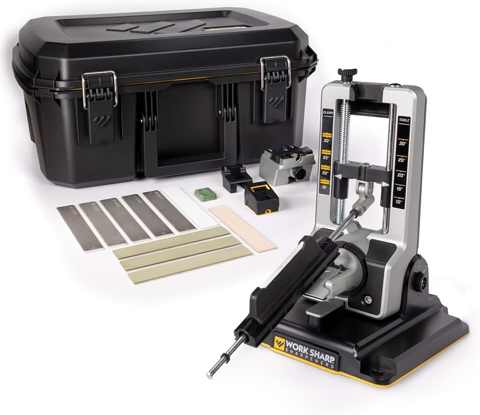 Work Sharp Professional Precision Adjust Elite Knife Sharpener Kit - Complete Sharpening System for Kitchen, Pocket & Hunting Knives - Premium Angle-Guided Sharpening