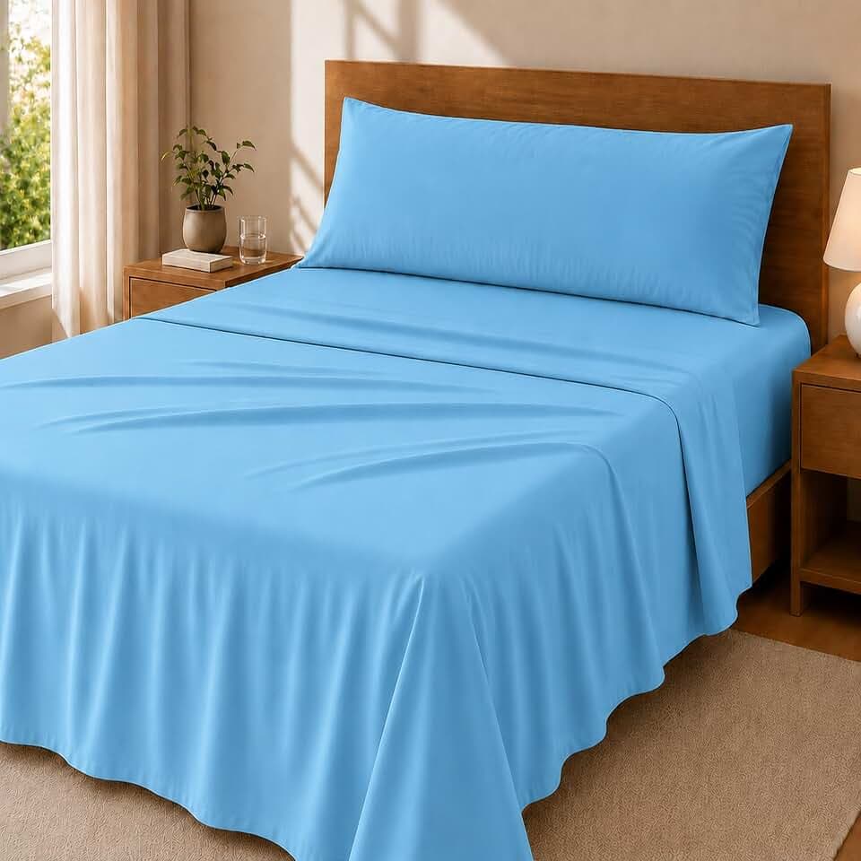 Degrees Home Premium – Bettlaken Set 3-teilig aus Gebürsteter Mikrofaser (135x190) – Spannbettlaken, Bettlaken & Kissenbezug 135x45, Oeko-Tex Zertifiziert, Extra Weich & Pflegeleicht
