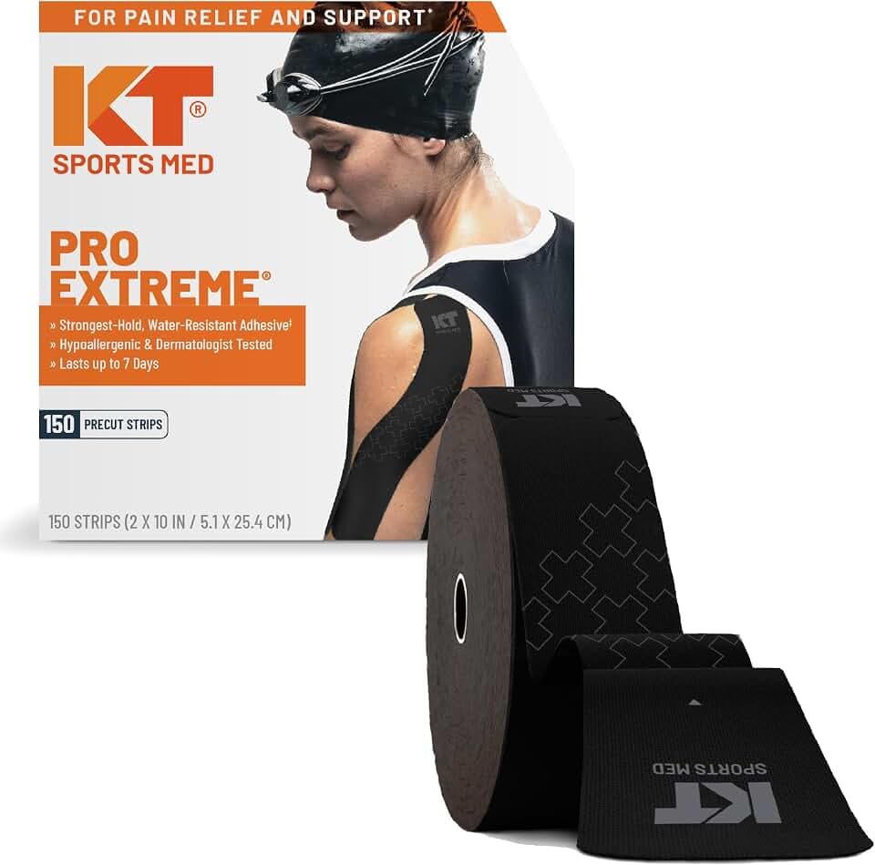 KT Tape Unisex-Adult KT PRO JUM XTR-BK-OS Kinesiologie-Tape, Schwarz, 38 m