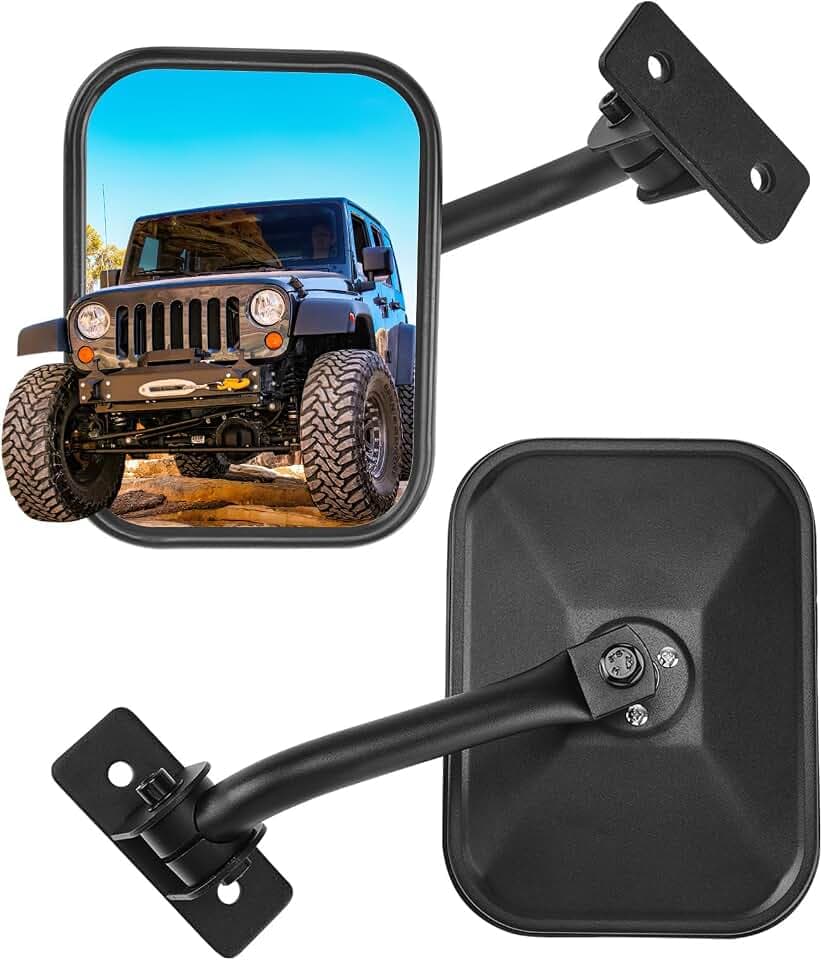 JOYTUTUS Mirrors Doors Off Compatible with Wrangler TJ JK JKU 1997-2018