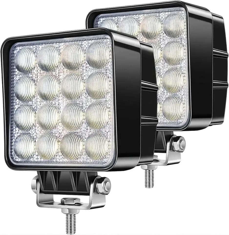2-Pack 4x4 LED Work Truck Lights 48W 12V 24V