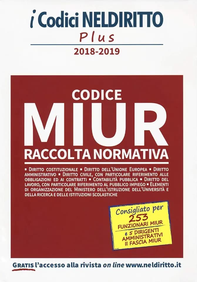 Codice MIUR. Raccolta normativa 2018-2019 (Codici plus)