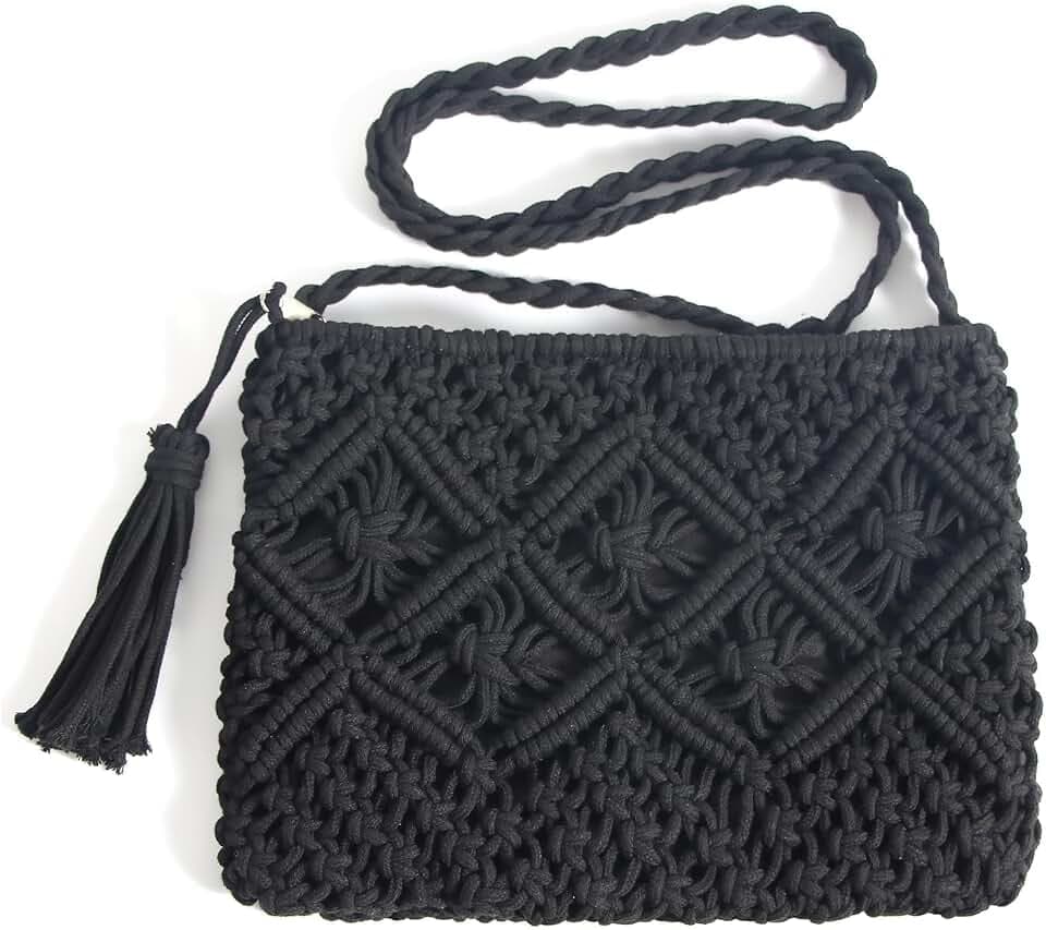 Eiyye Crochet Purses for Women Handmade Crossbody Bag Cotton Boho Shoulder Purse