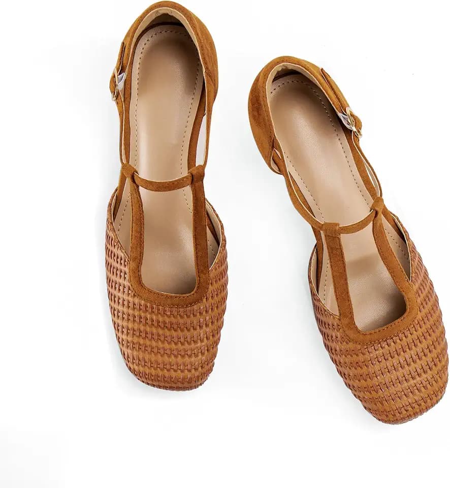 Closed Toe Heels for Women Dressy Low Chunky Heel Square Toe Mary Jane Pumps Dress Shoes for Wide Feet Daily Casual