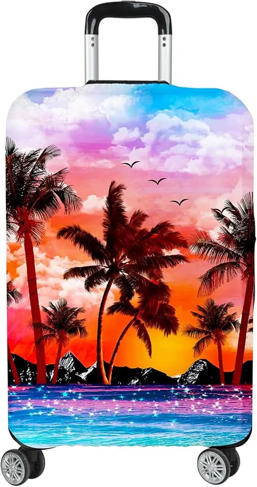 Luggage Covers for Suitcase Elastic Suitcase Covers Luggage Protector Anti-scratch Fits 28-30 Inch Sunset Coconut Tree