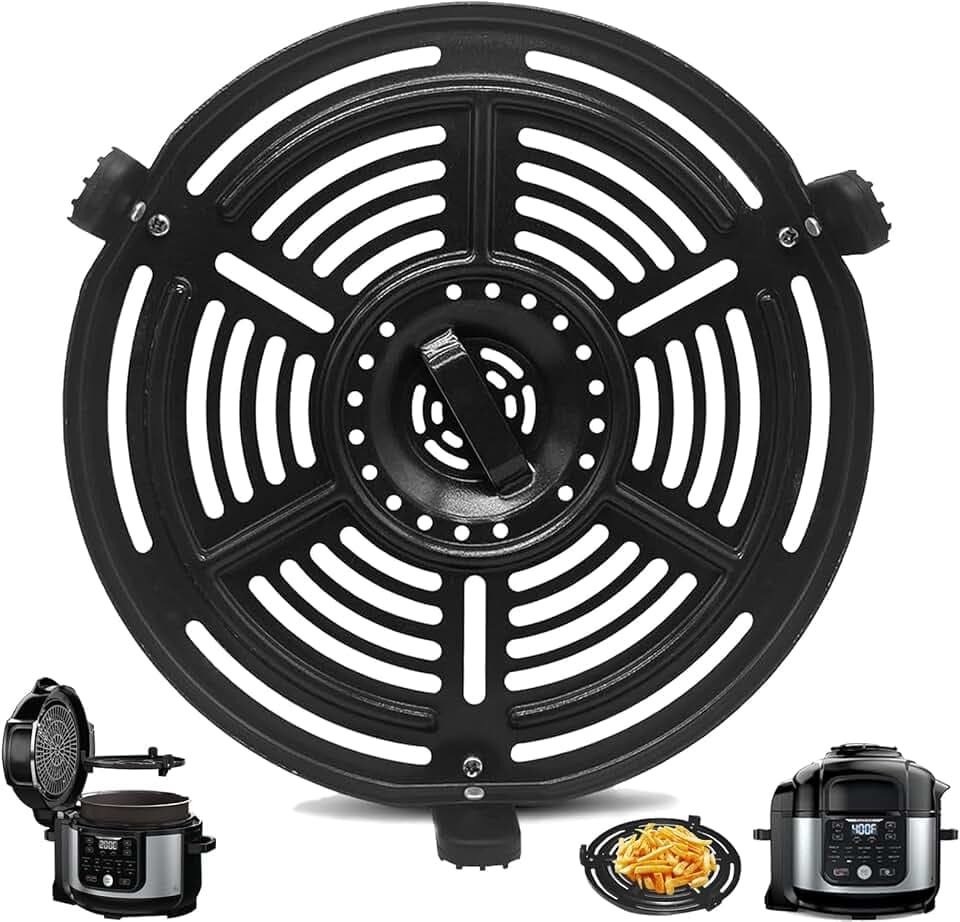 Air Fryer Grill Pan for Ninja FD302 6.5 Qt FD101 5 Qt OS401 5 Qt Pressure Cooker Air Fryer, Air Fryer Accessories Tray Grill Plate Crisper Plate Replacement Parts for Ninja OP302 OP305 FD305 Air Fryer