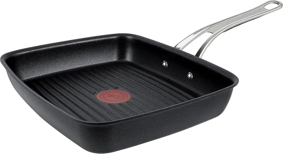Tefal Jamie Oliver Cook's Classics Grillpfanne 23x27 cm, Antihaftversiegelung, gerillte Bratfläche, induktionsgeeignet, backofenfest, genieteter Griff, E2454144