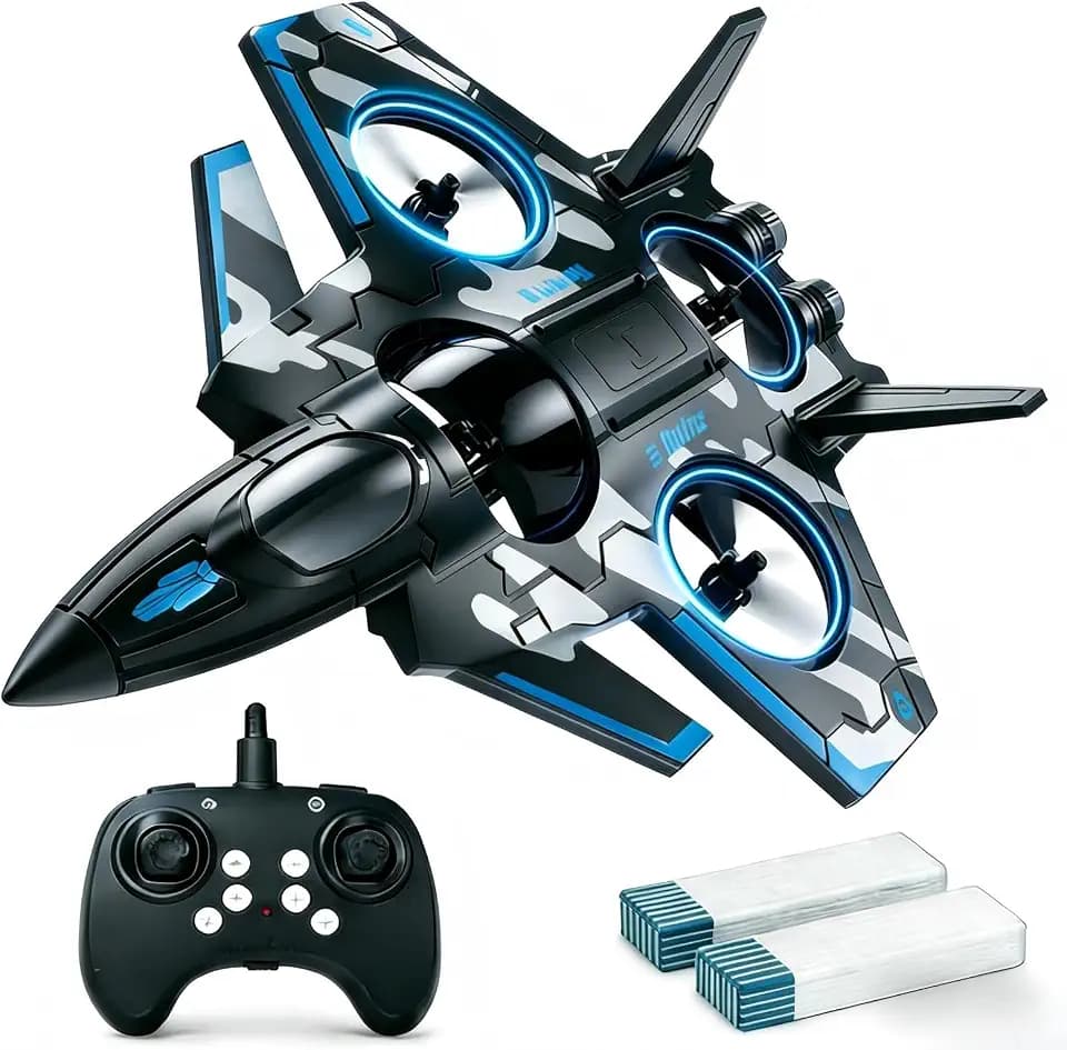 F47 RC Fighter Drone for Kids, Remote Control Airplane with Altitude Hold, RC Jet Drone Toy with LED Lights, Easy to Fly RC Airplane for Beginners Boys Girls