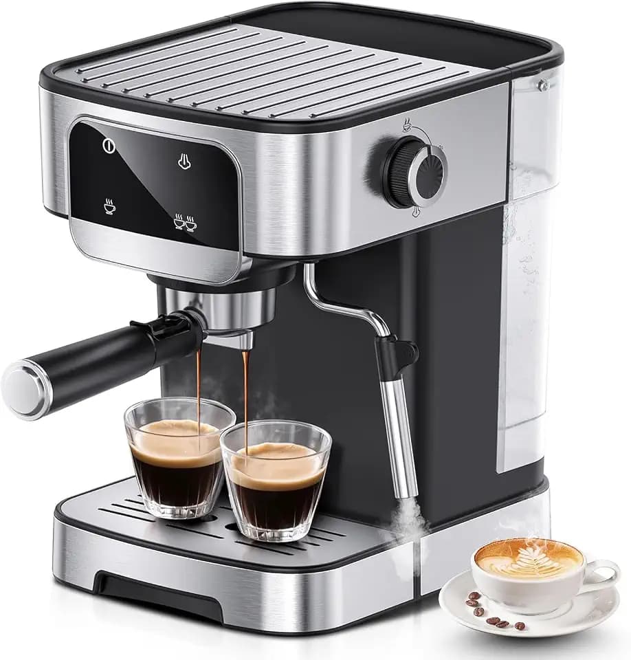 Compact 20 Bar Espresso Machine with Milk Frother & Touch Screen