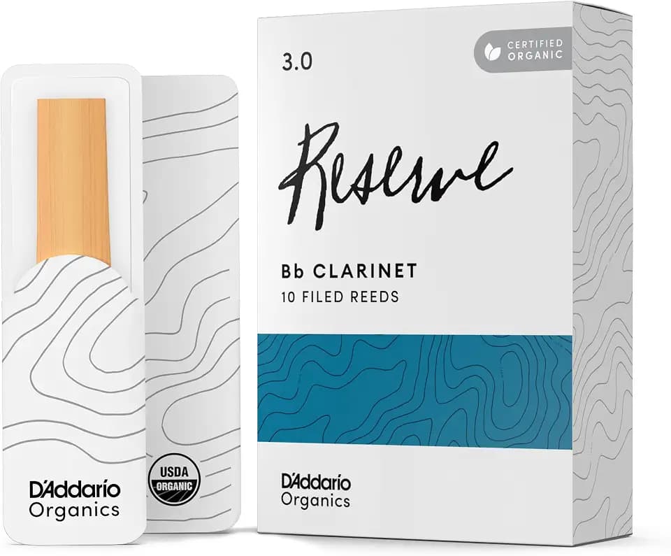 D'Addario Organic Reserve Bb Clarinet Reeds Strength 3.0, 10-Pack