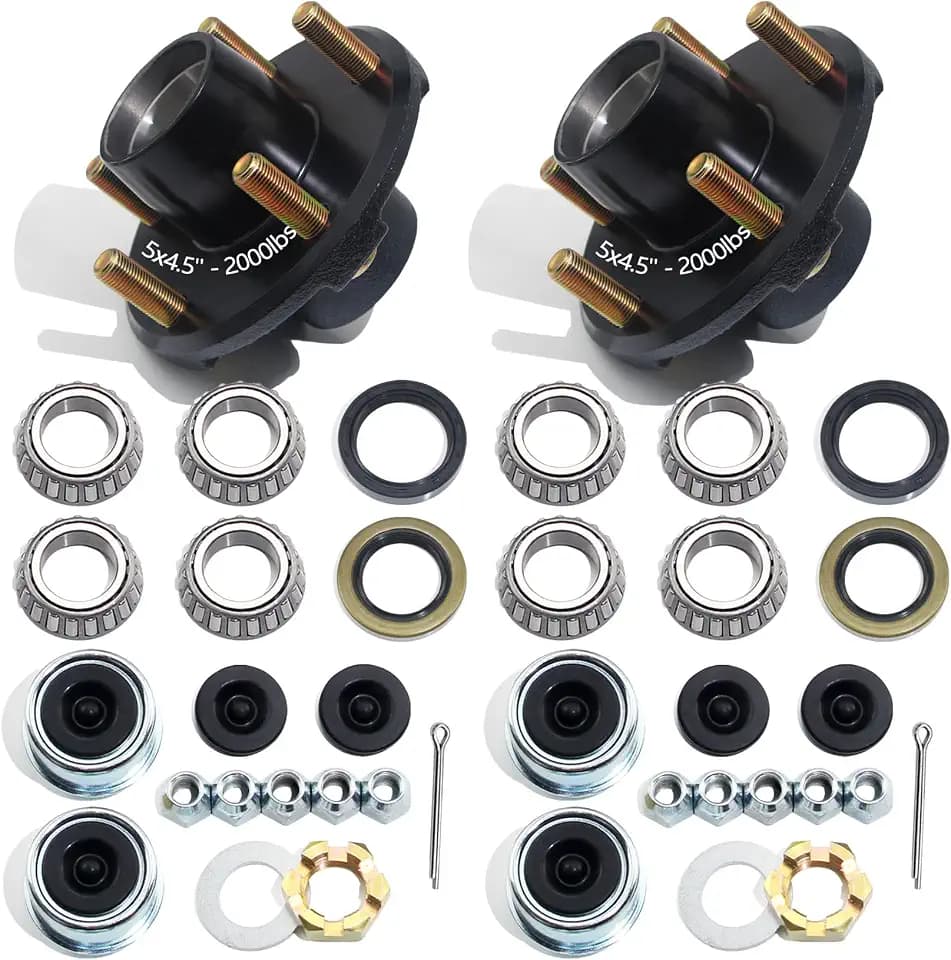 5 on 4.5 Trailer Hub Kits for 2000lb 1'' or 1-1/16'' Straight Axle
